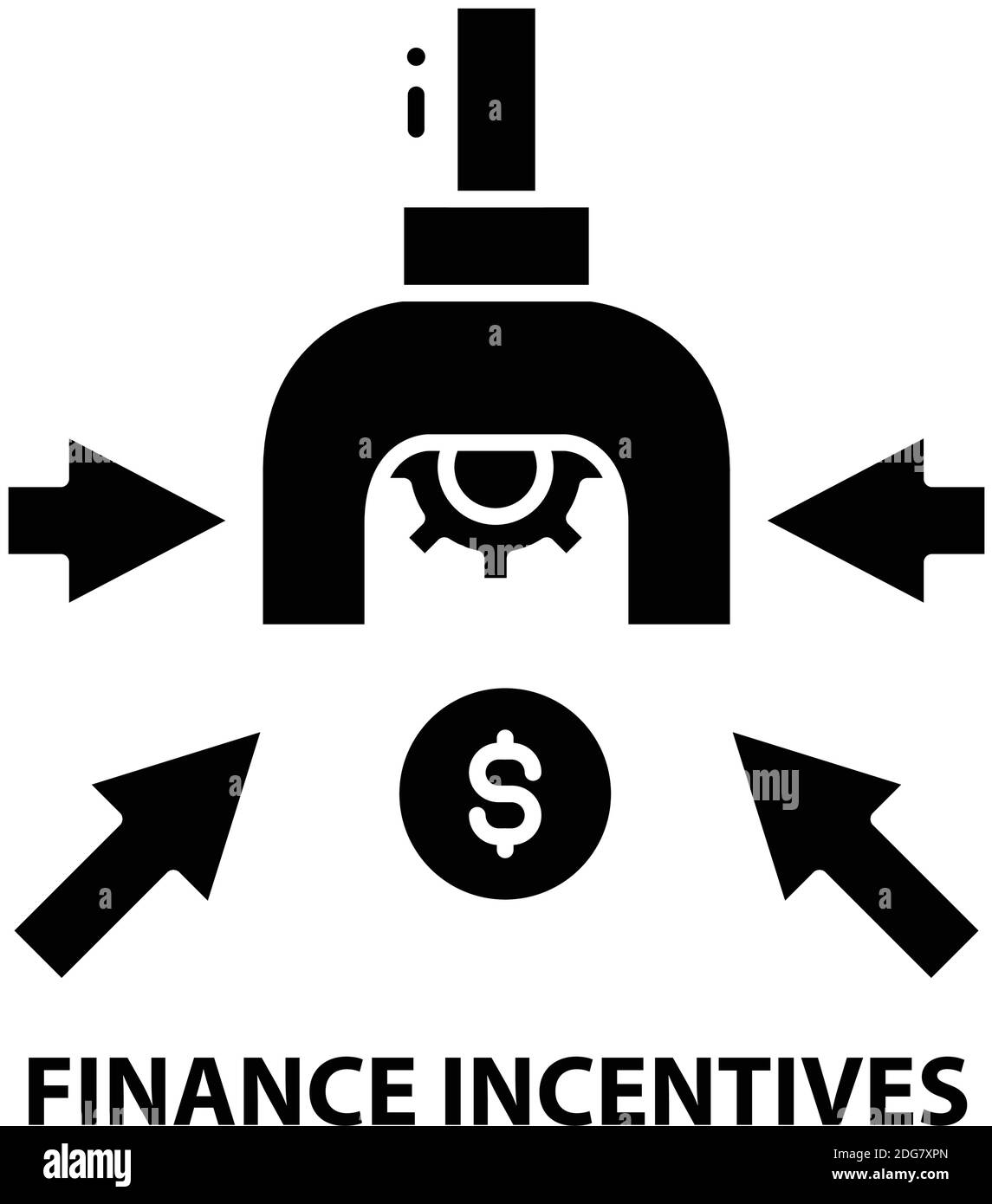 finance incentives icon, black vector sign with editable strokes, concept illustration Stock Vector