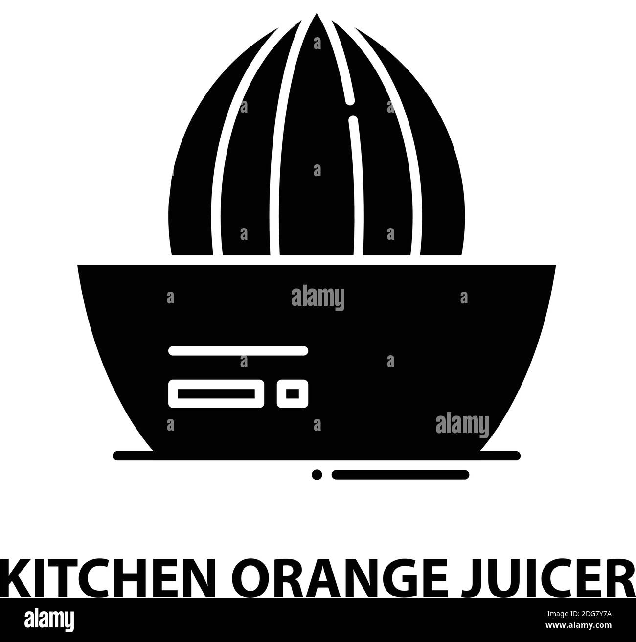 kitchen orange juicer icon, black vector sign with editable strokes
