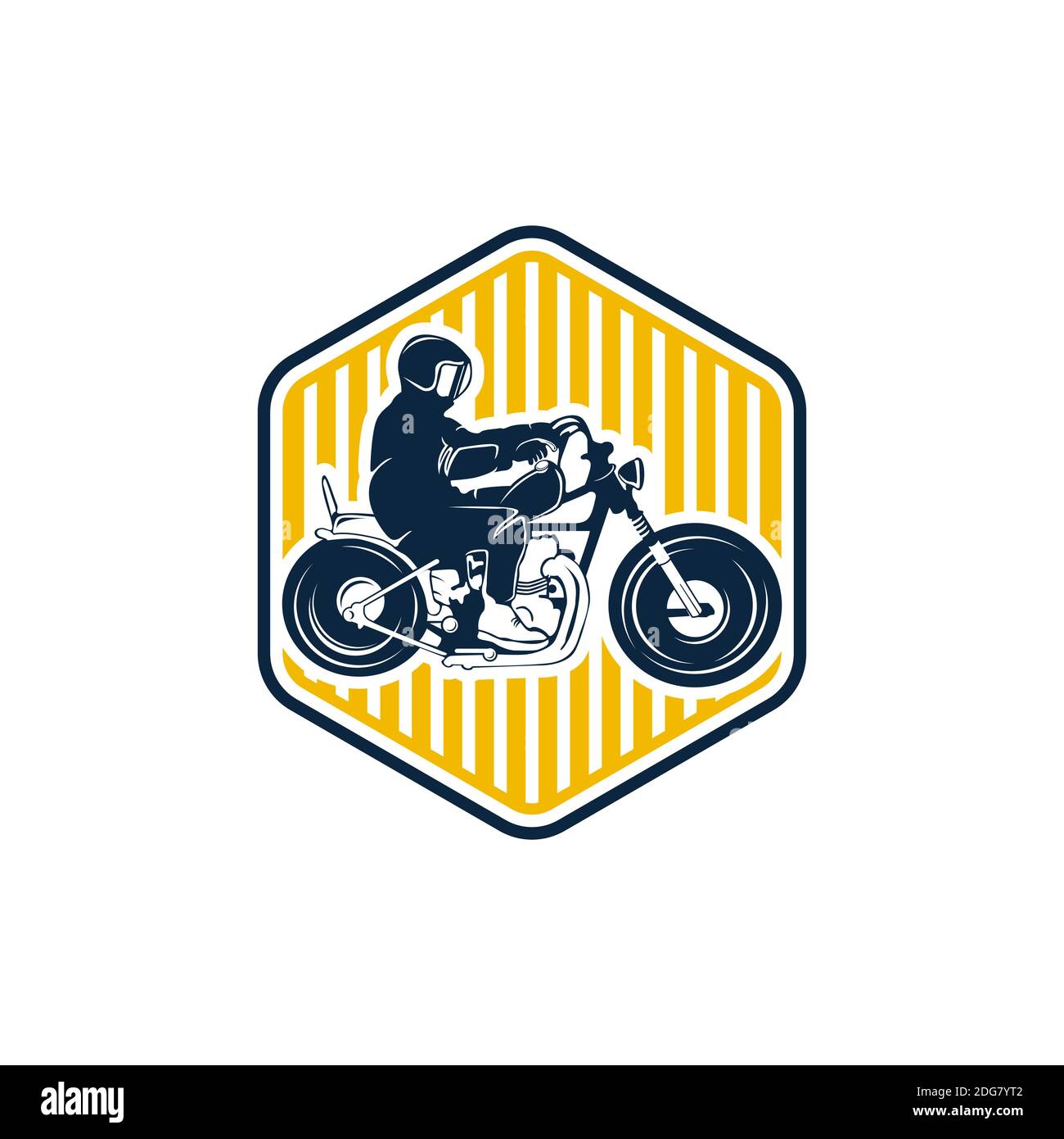 Motorcycle Chopper logo. Vector vintage garage logotype. Motorbike. Stock Vector