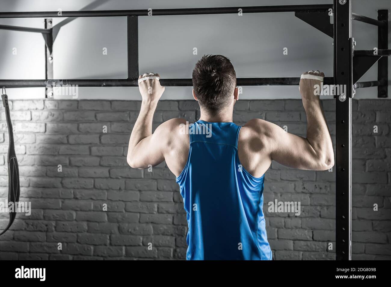Pull-up workout Stock Photo