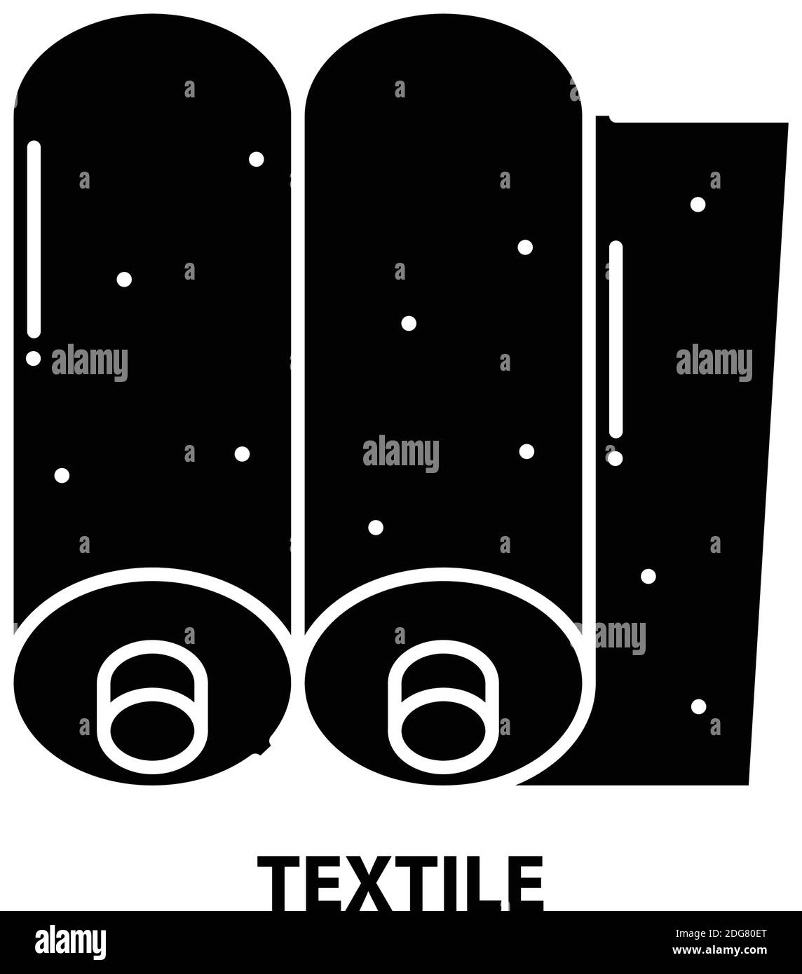 textile icon, black vector sign with editable strokes, concept ...