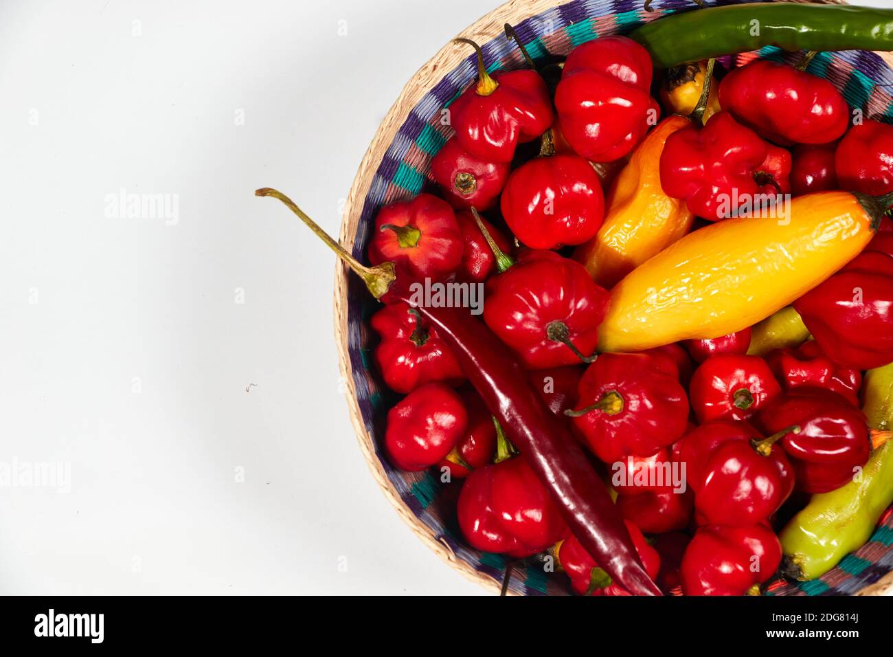 Red hot chilli peppers on white background Stock Photo - Alamy