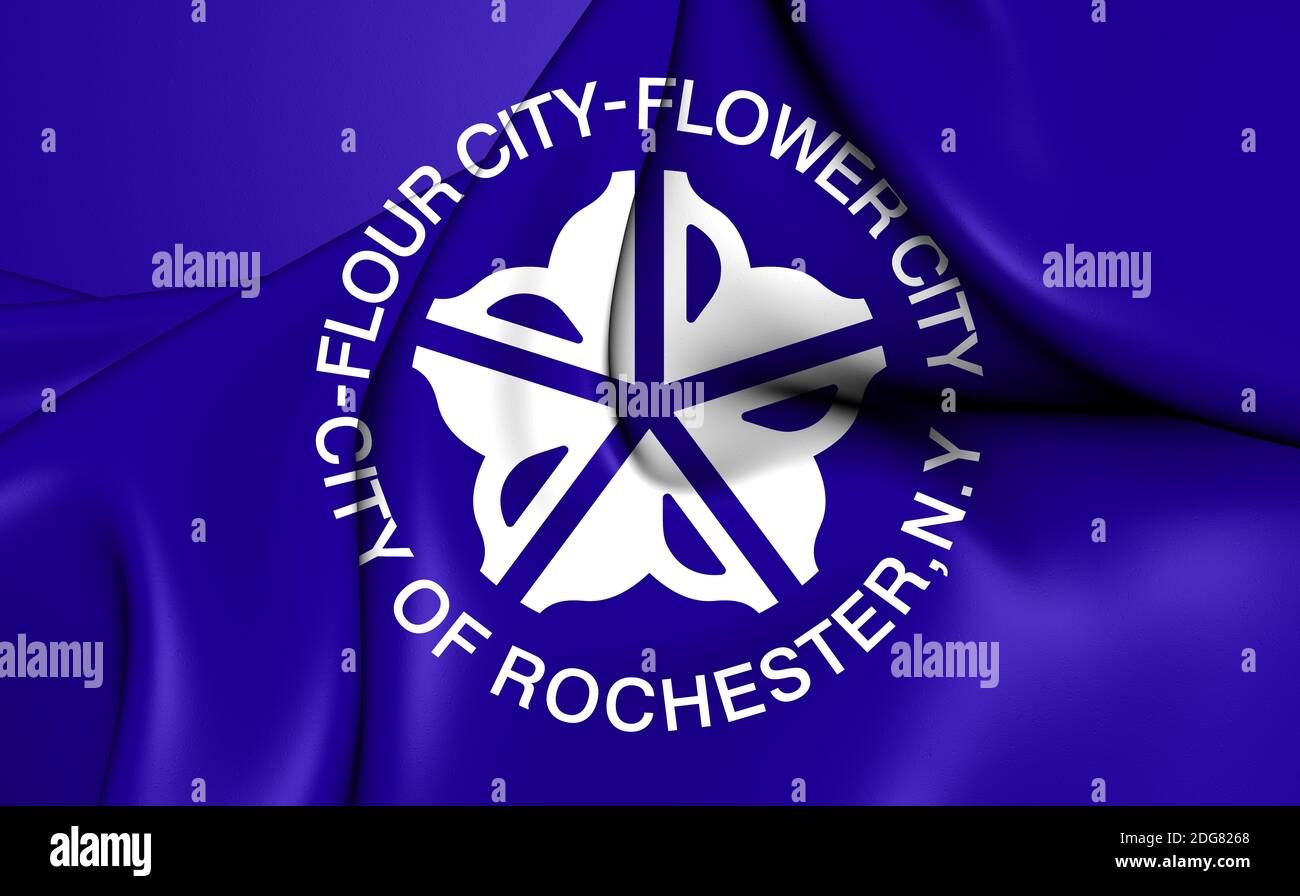 3D Flag of the Rochester Stock Photo Alamy