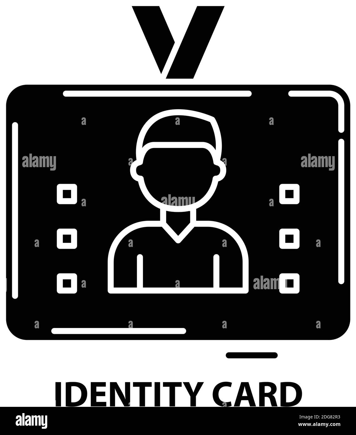 identity card icon, black vector sign with editable strokes, concept illustration Stock Vector