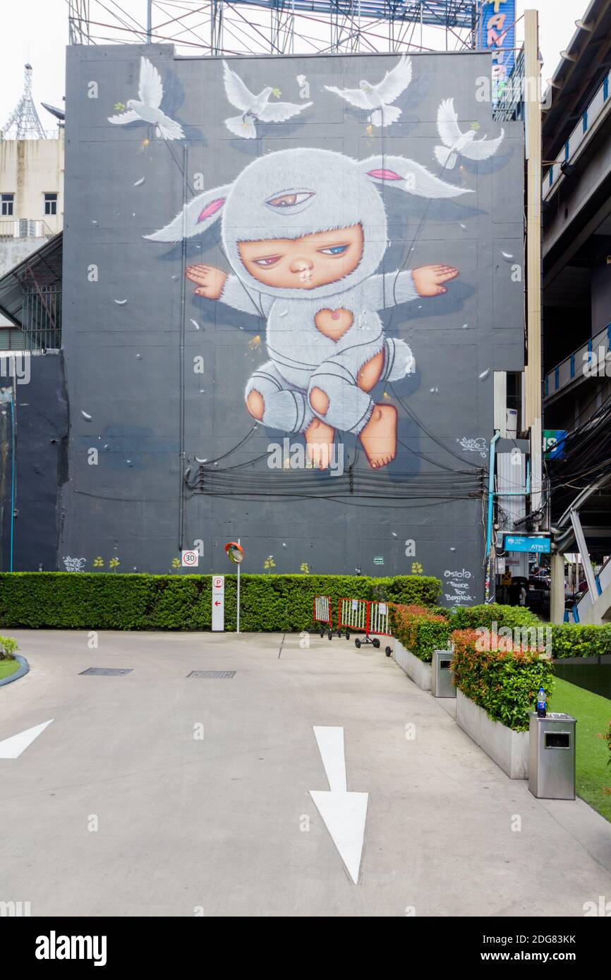 Mural art by Alex Face in Bangkok, Thailand Stock Photo - Alamy