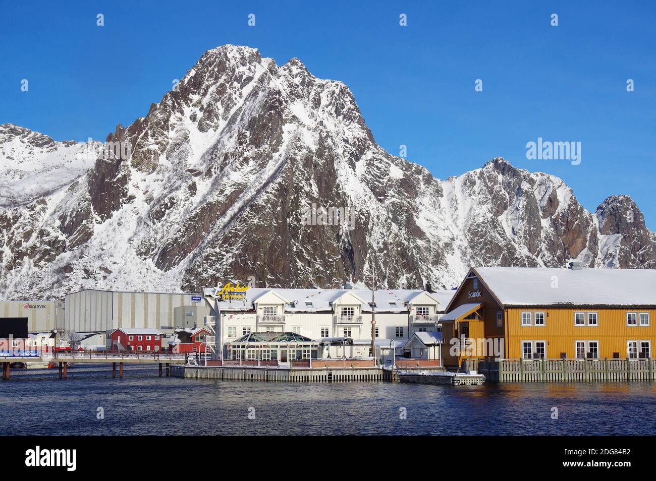 Svolvaer capital of Lofot Islands Stock Photo