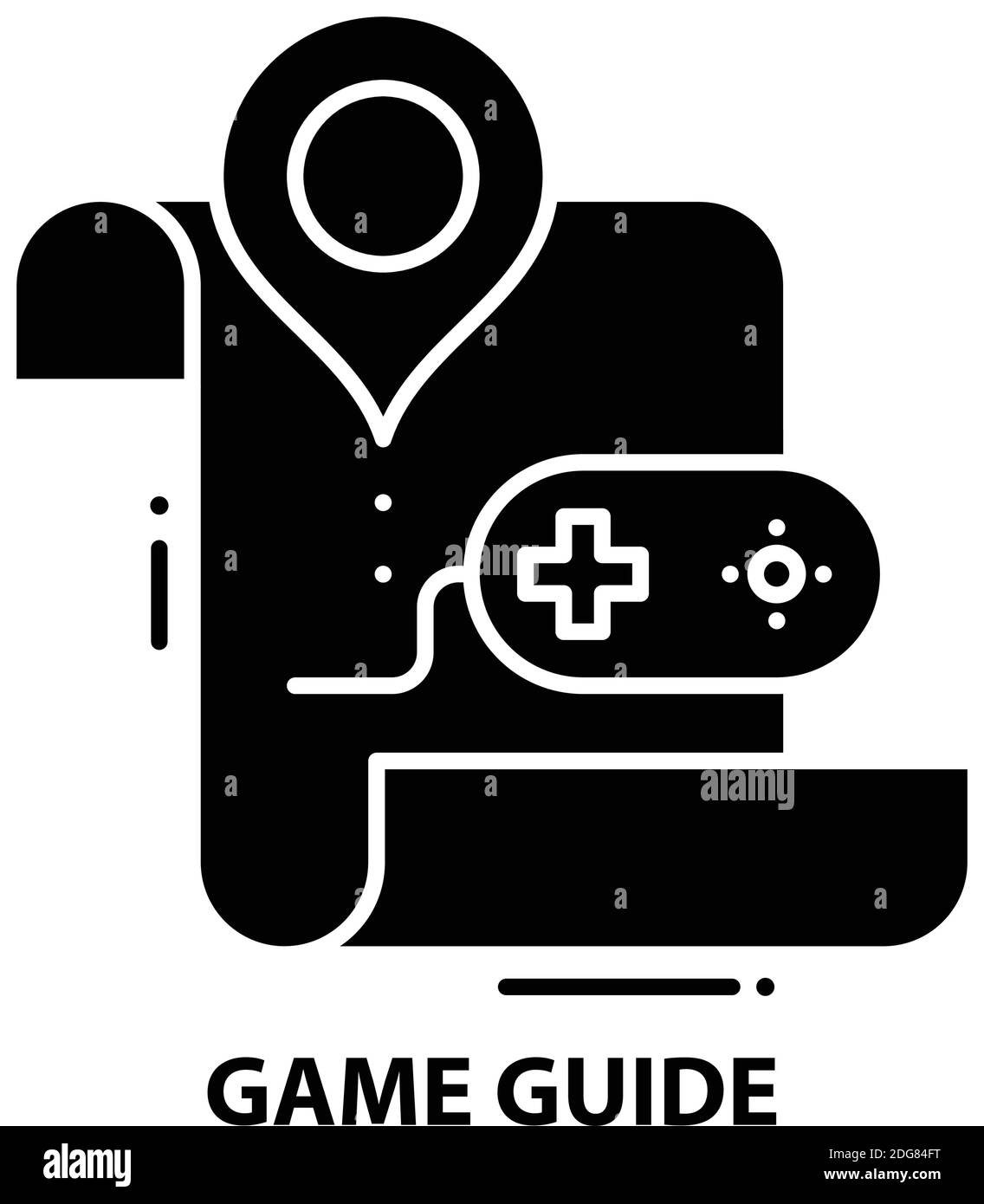 game guide icon, black vector sign with editable strokes, concept illustration Stock Vector