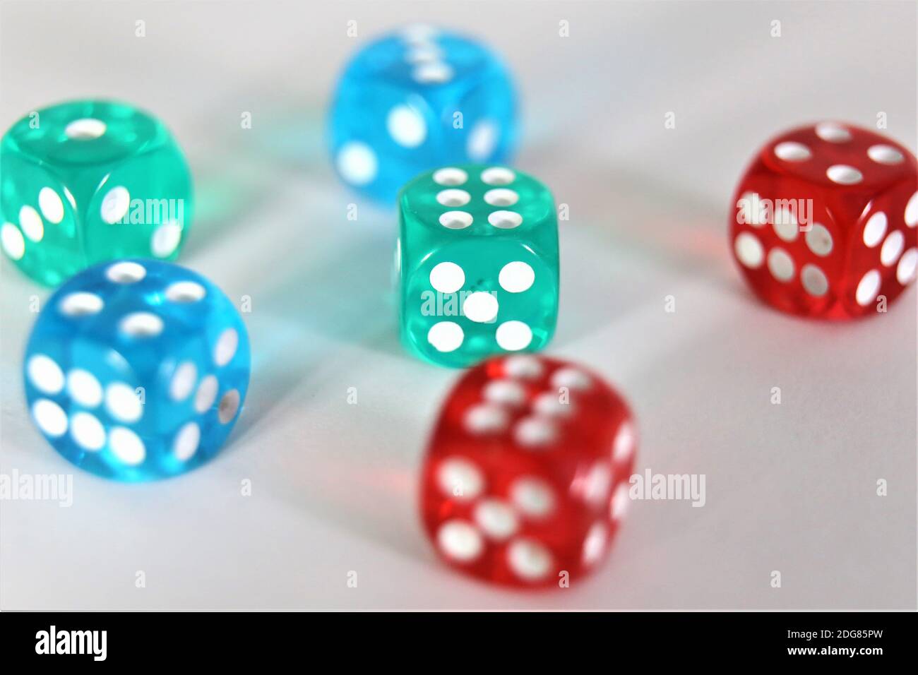 red and white dice Stock Photo