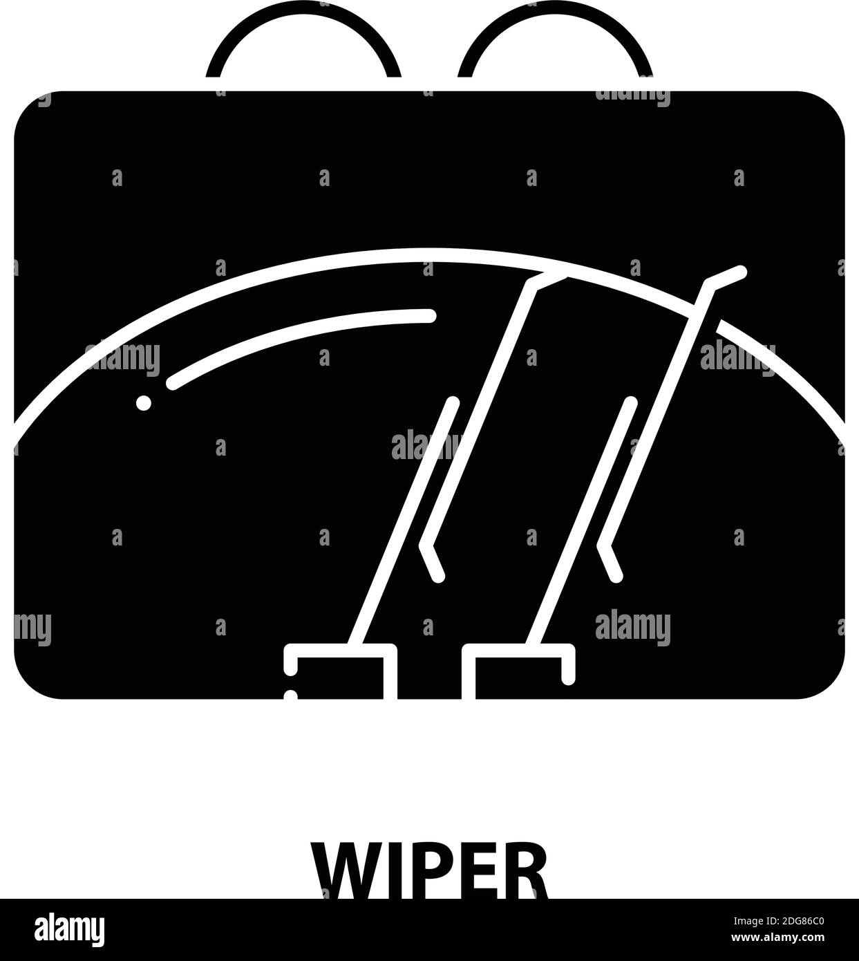 wiper icon, black vector sign with editable strokes, concept symbol