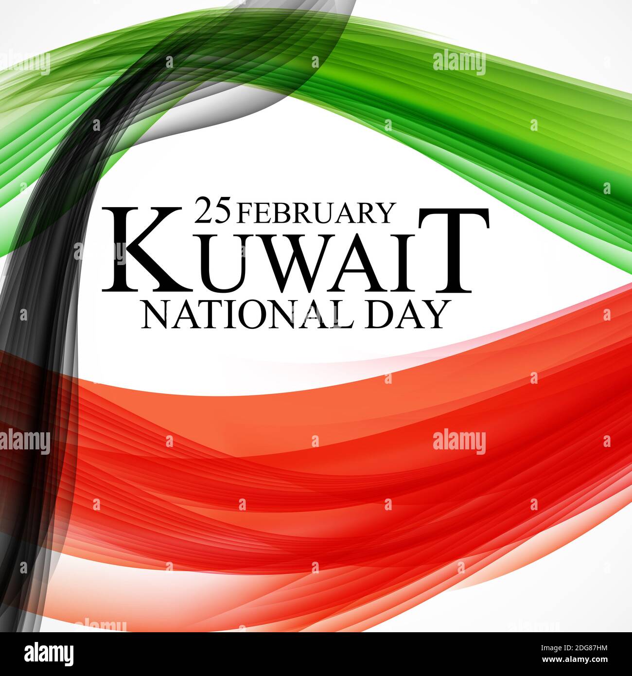 25 february Kuwait national day background Template design for card
