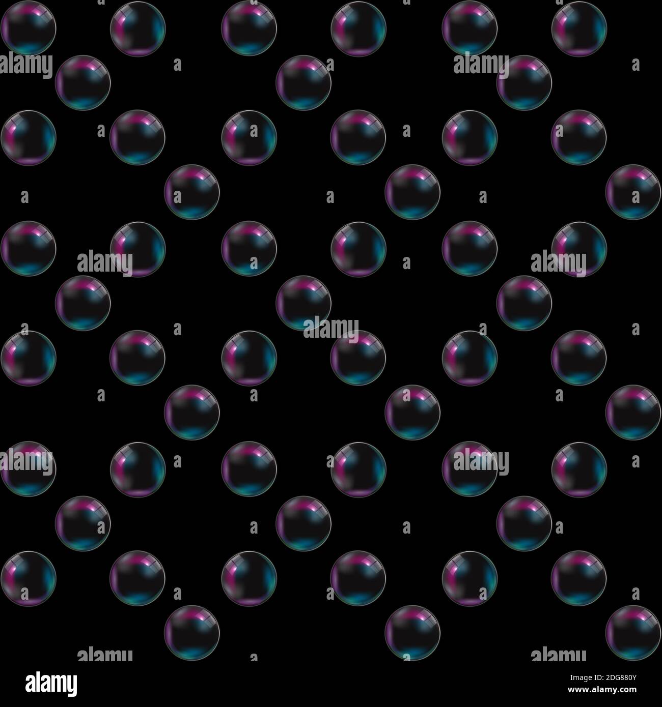 Cea Bubbles on Black Background. Seamless pattern. Illustration Stock ...