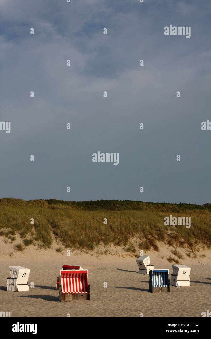 Beach chairs on Sylt Stock Photo