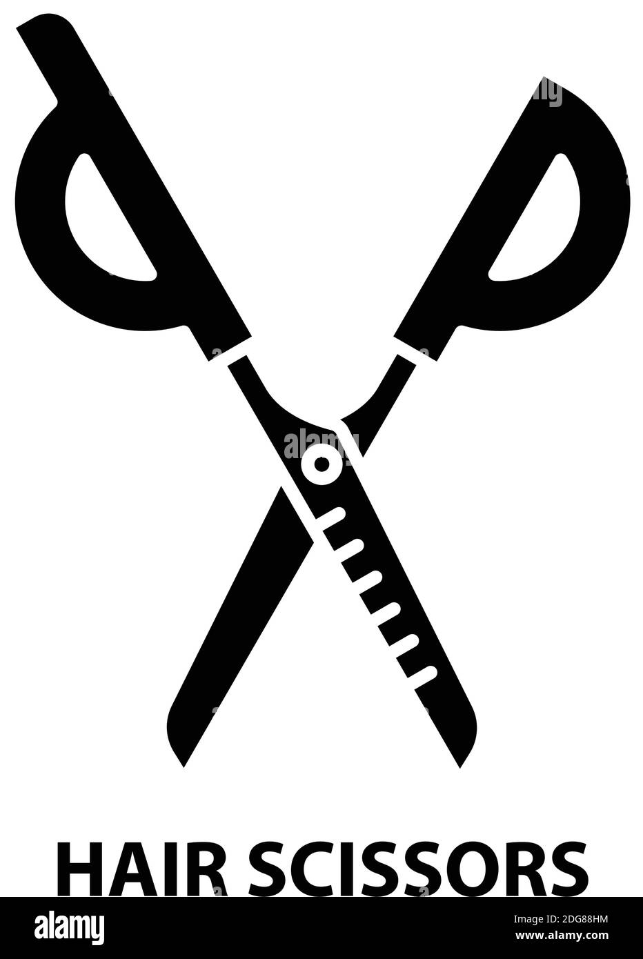 hair scissors icon, black vector sign with editable strokes, concept illustration Stock Vector