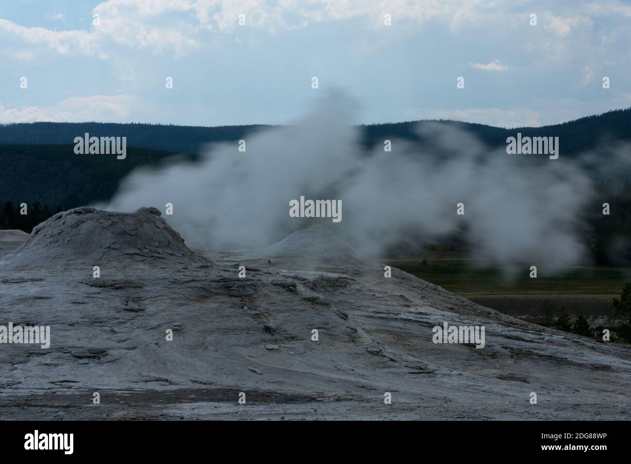 A cone type geyser, Lion geyser, was named for the roaring sound of