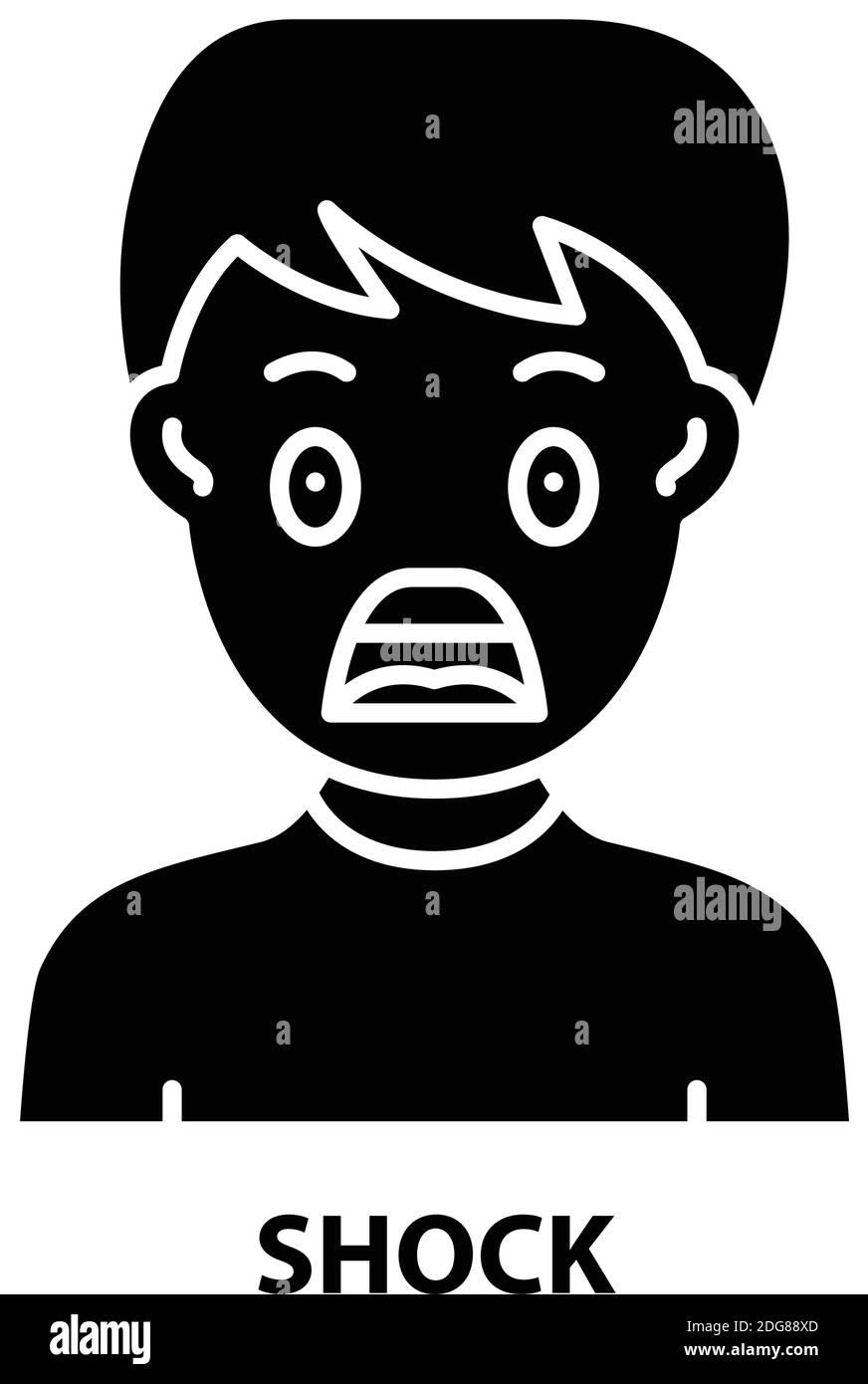 shock icon, black vector sign with editable strokes, concept