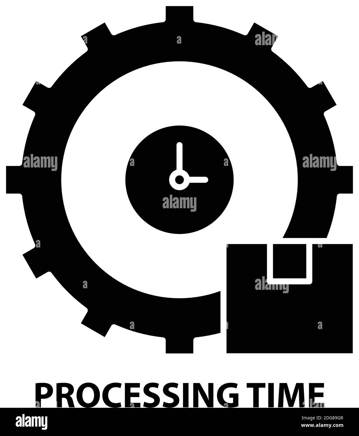 processing time icon, black vector sign with editable strokes, concept