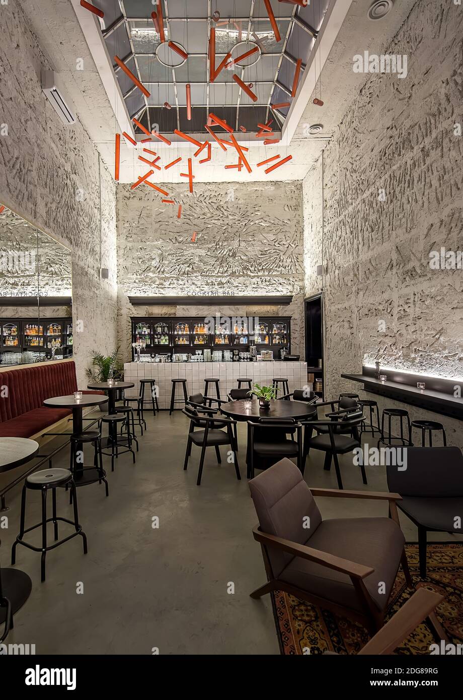 Bar In Loft Style Stock Photo - Alamy