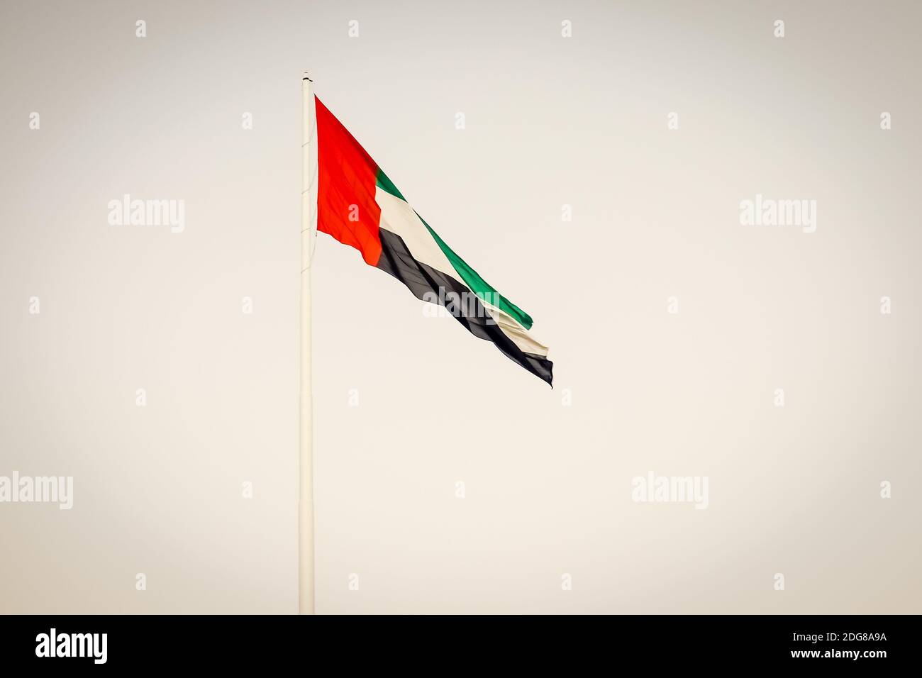 Flag of United Arab Emirates, the capital city of UAE Stock Photo