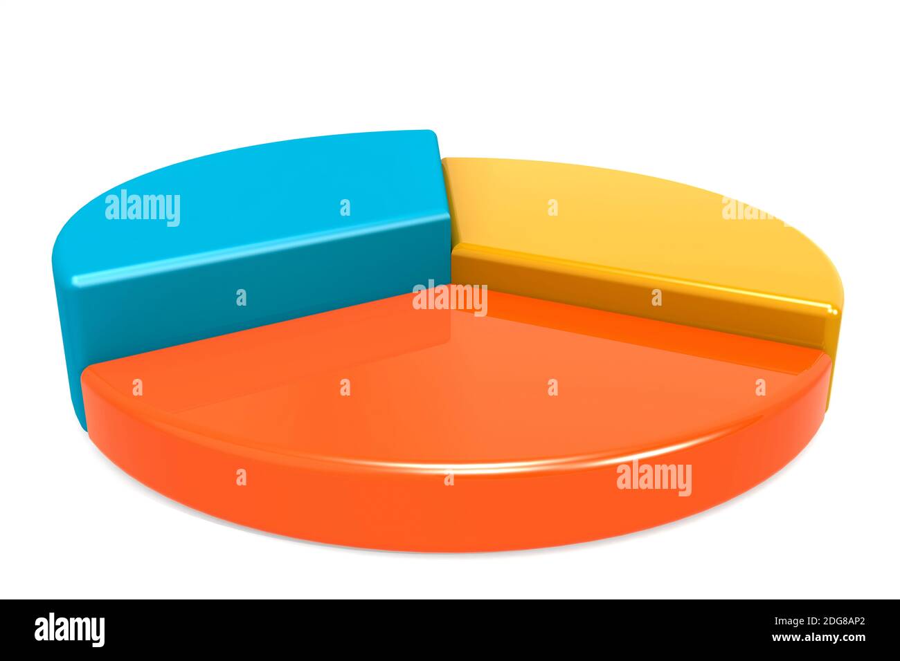 Colorful pie chart model isolated on white background, 3d rendering ...