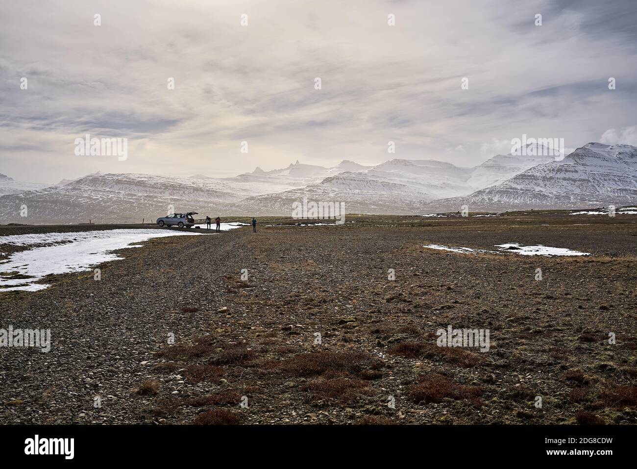 Icelandic landscape of rocky valley Stock Photo