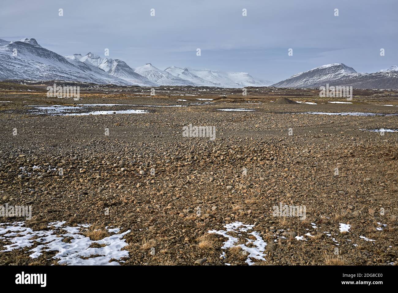 Icelandic landscape of rocky valley Stock Photo