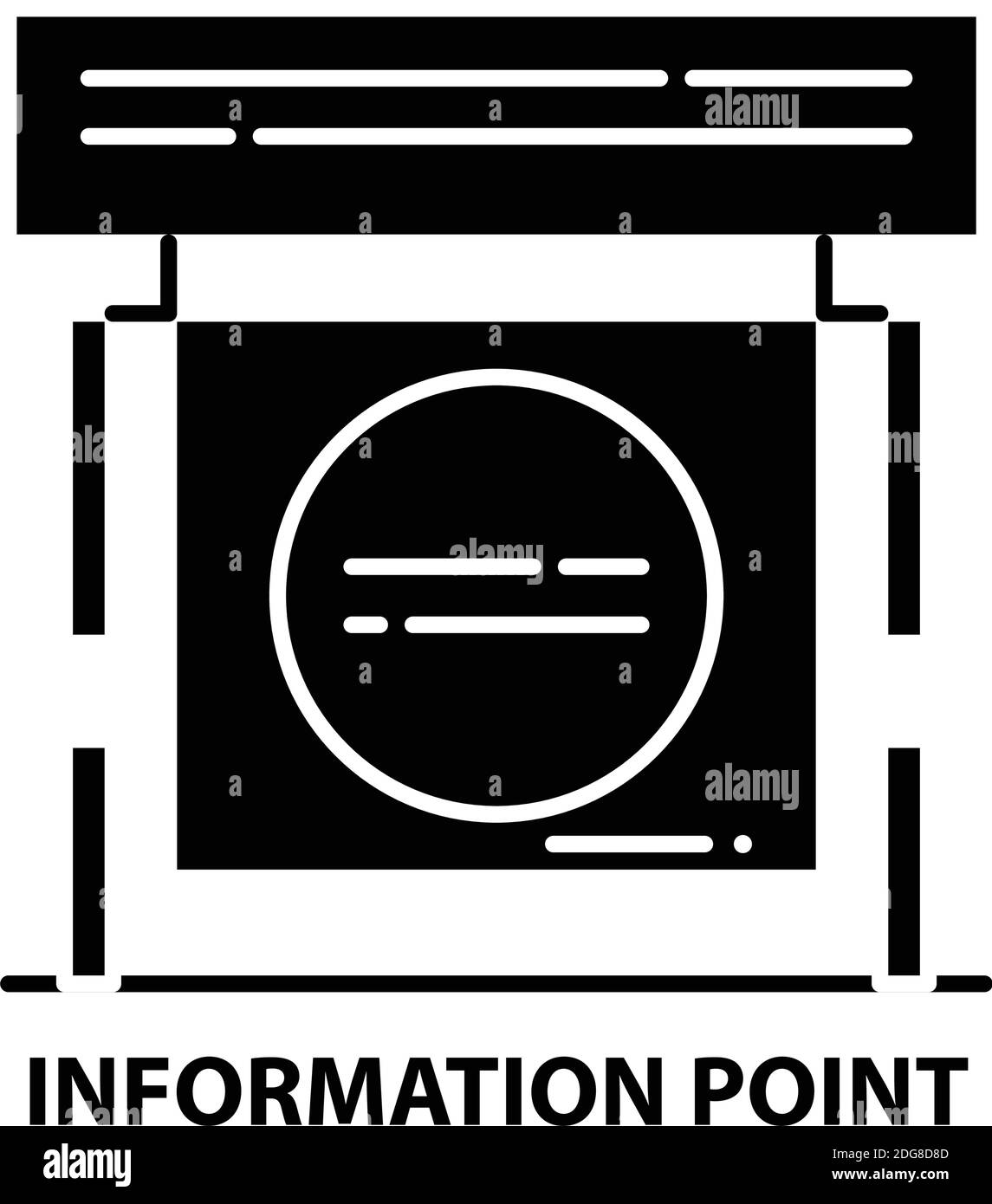 information point icon, black vector sign with editable strokes ...