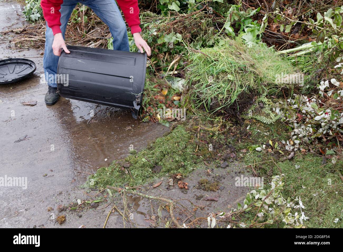 Time to empty the compost collection bin Stock Photo Alamy