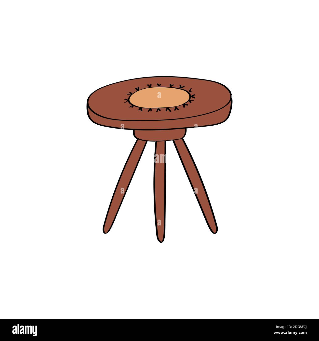 Doodle coffee table icon. Cute hand drawn vector illustration Stock Vector