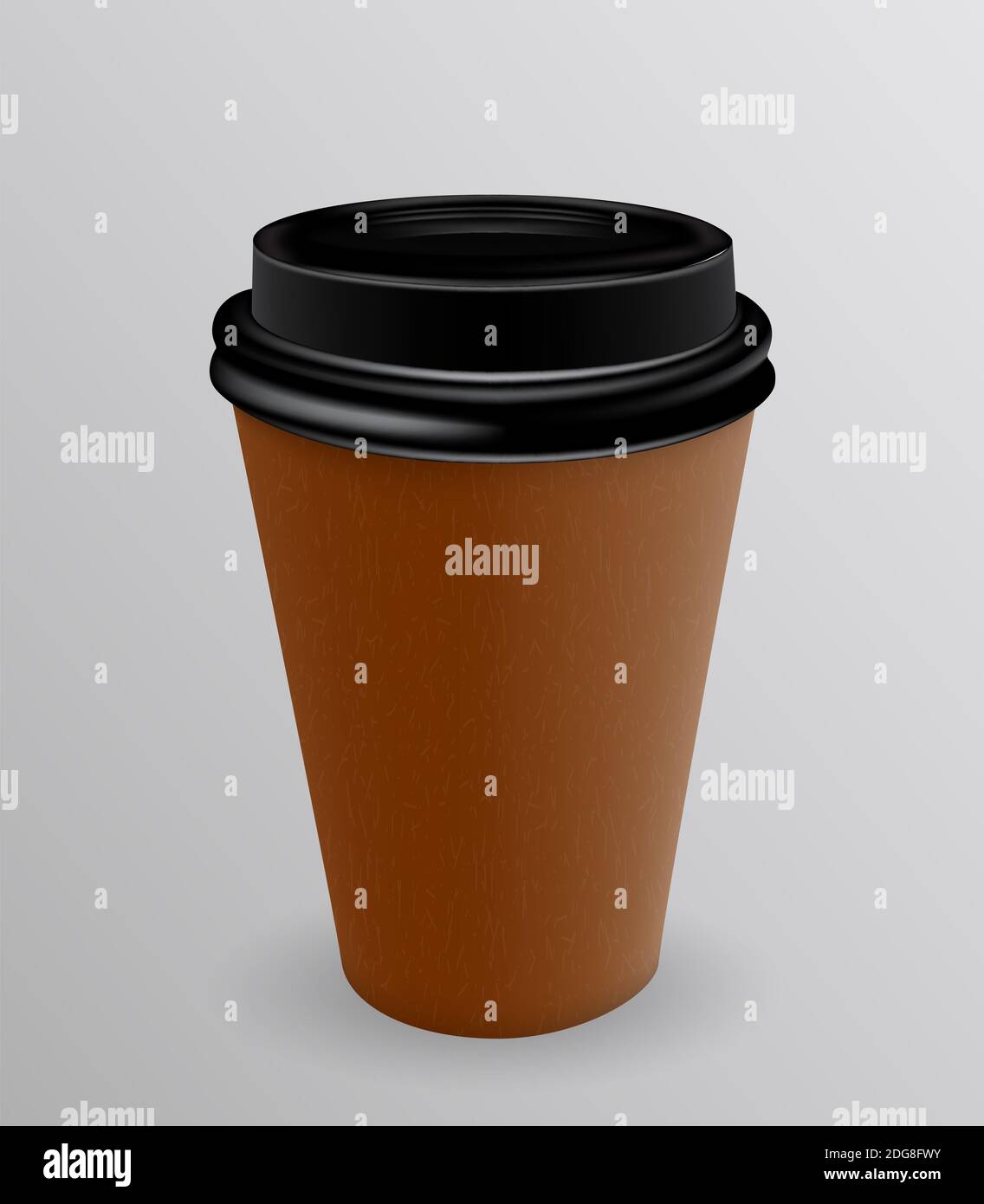 Brown and black paper cup for hot coffee. Illustration Stock Photo - Alamy