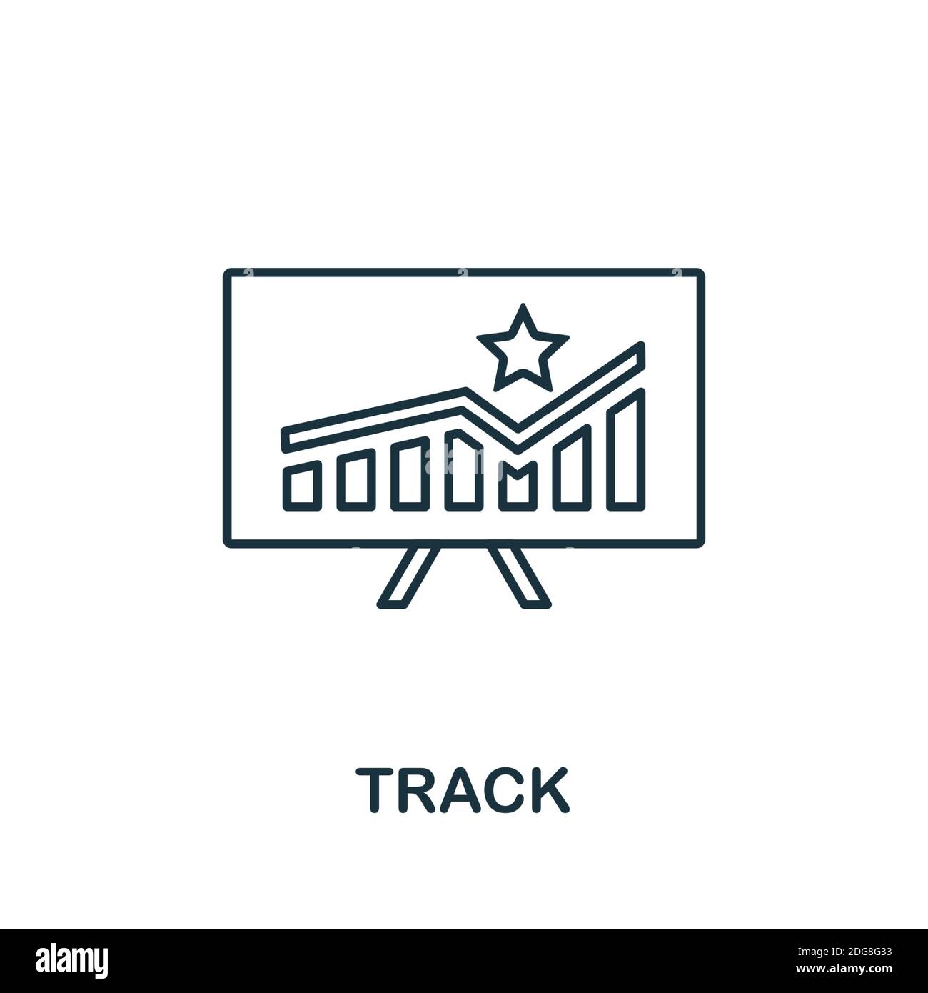 Track icon. Line style element from loyalty program collection. Thin ...