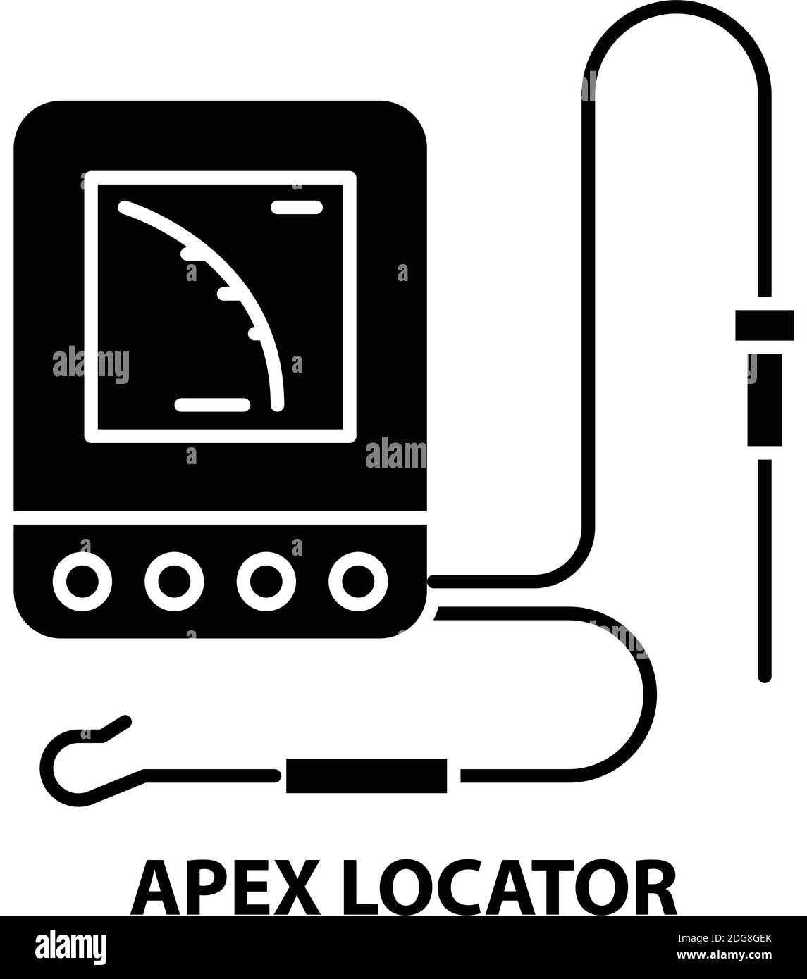 apex locator icon, black vector sign with editable strokes, concept illustration Stock Vector