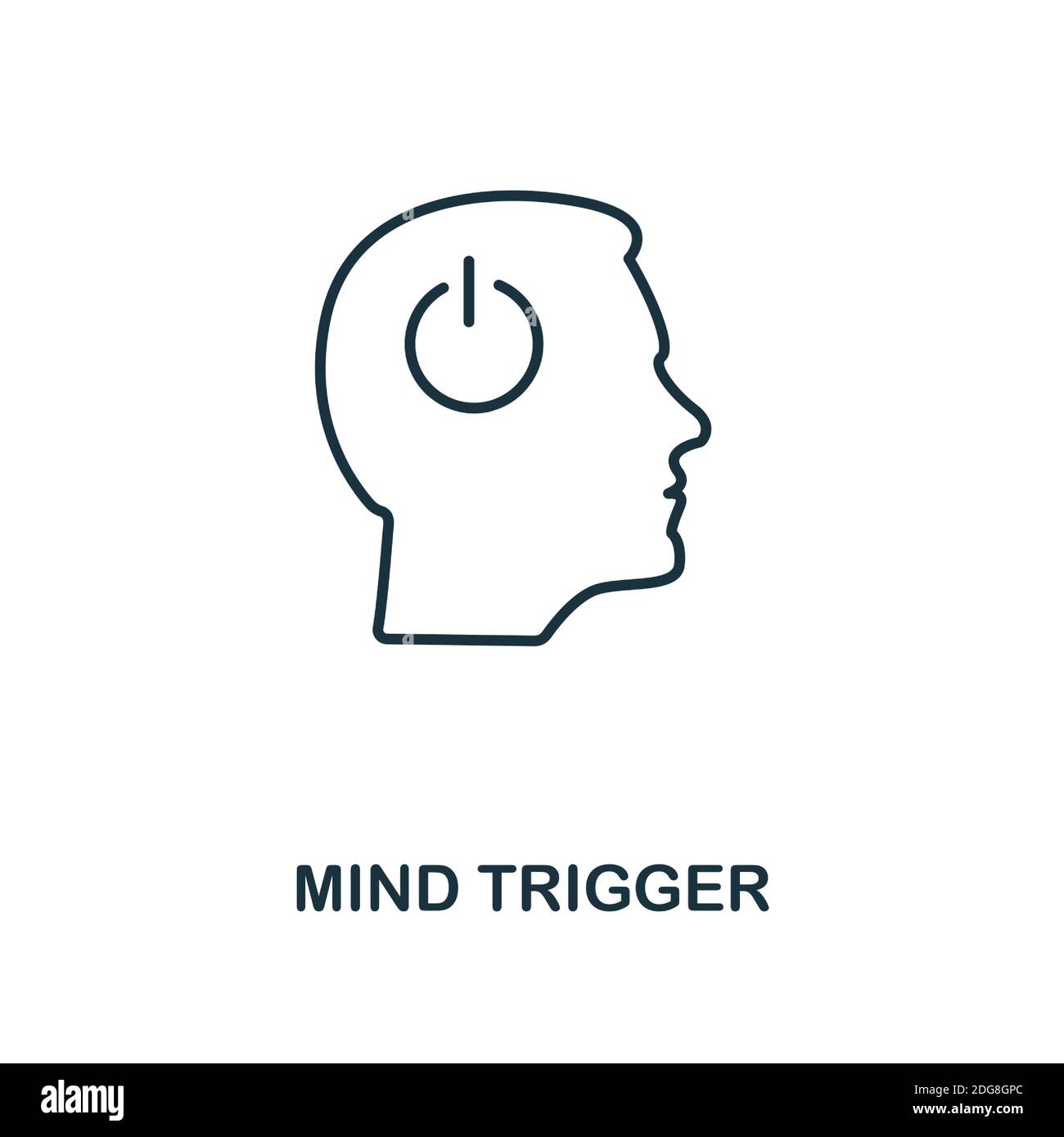 Mind Trigger icon. Line style element from personality collection. Thin ...