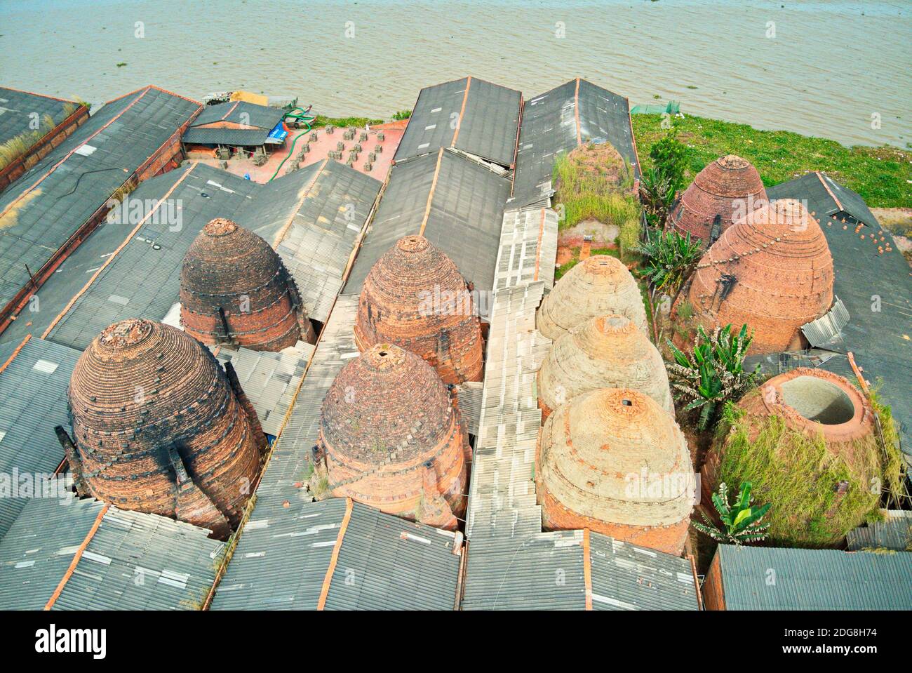 Old brick kilns in Vinh Long - Vietnam Stock Photo