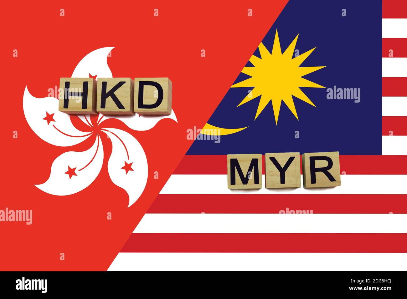 Hong Kong And Malaysia Currencies Codes On National Flags Background International Money Transfer Concept Stock Photo Alamy