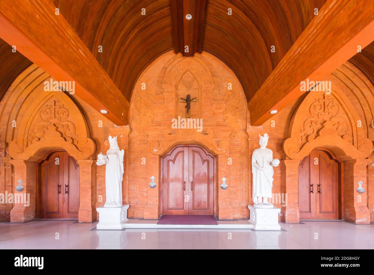 Details of the Gereja Katolik Roh Kudus Katedral or the Holy Sprit Cathedral in Denpasar, Bali, Indonesia Stock Photo
