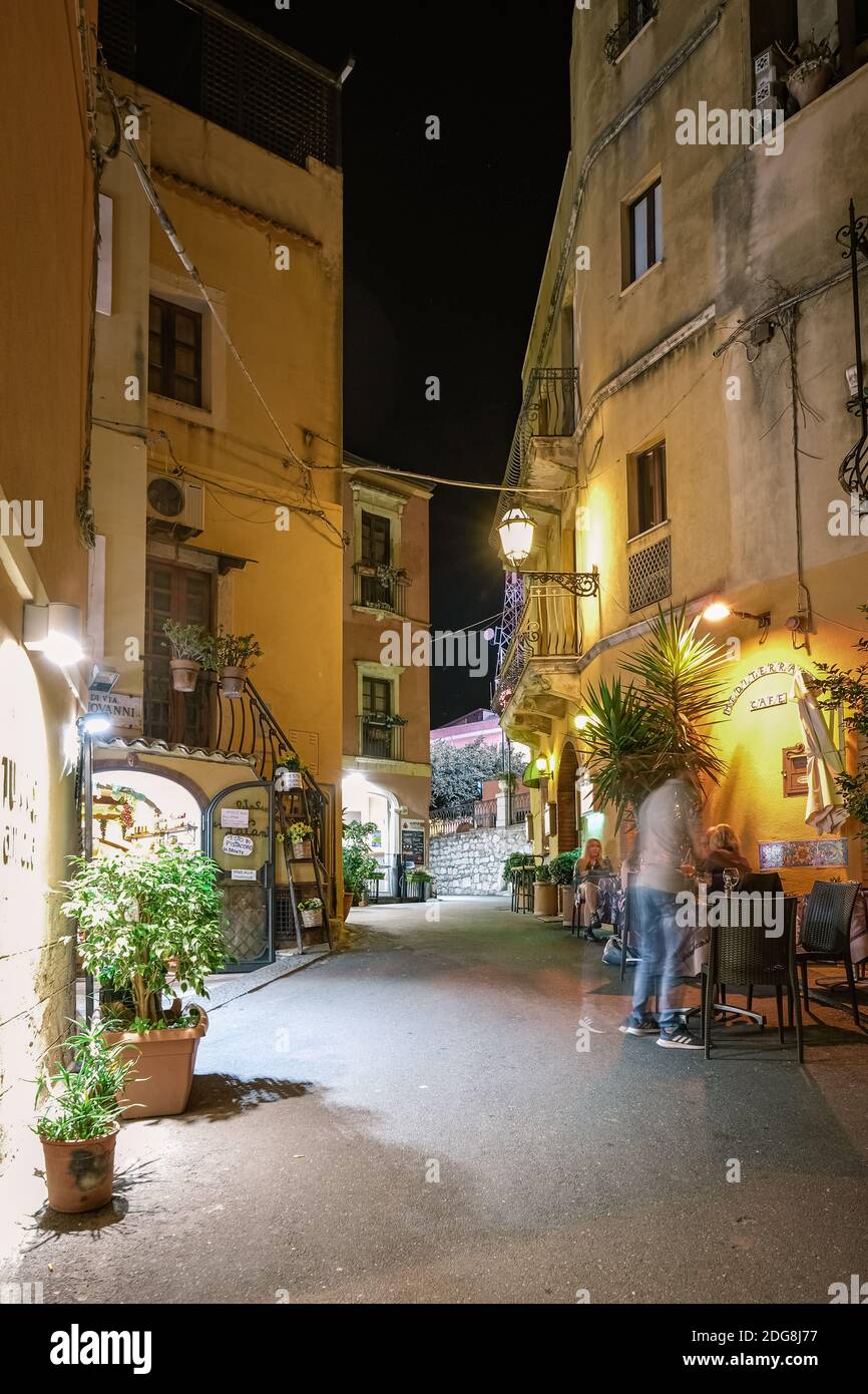 Taormina Sicily October 2020 Old Streets Of Taormina During The taormina-sicily-october-2020-old-streets-of-taormina-during-the
