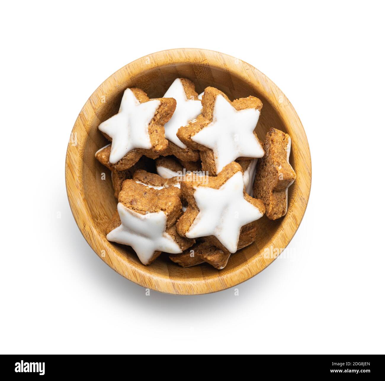 Icing gingerbread stars. Traditional Christmas cookies isolated on ...