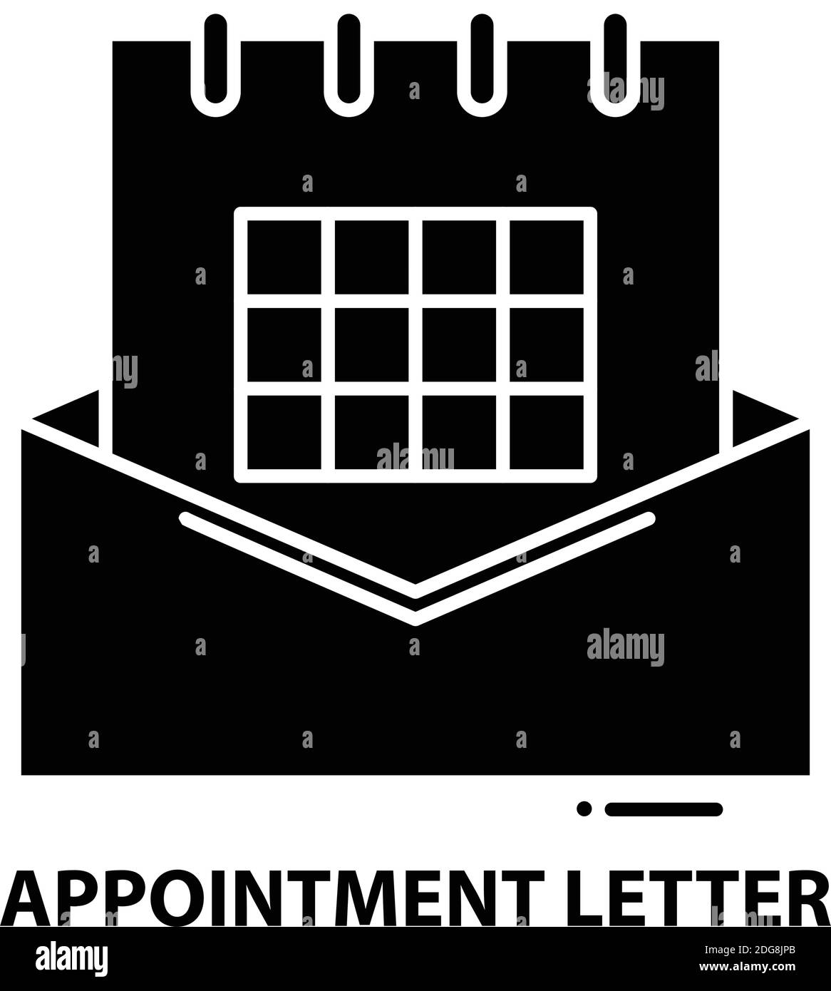 appointment letter icon, black vector sign with editable strokes, concept illustration Stock Vector