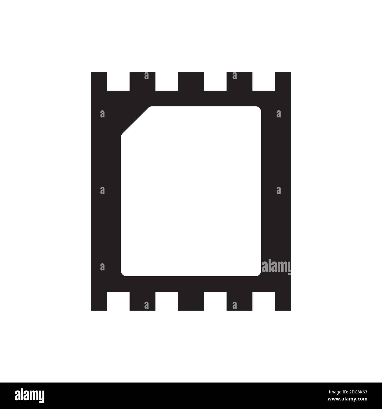 eSIM chip icon vector electronics telecommunication cellphone new gsm phone mobile network sim card for graphic design, logo, web site, social media, Stock Vector