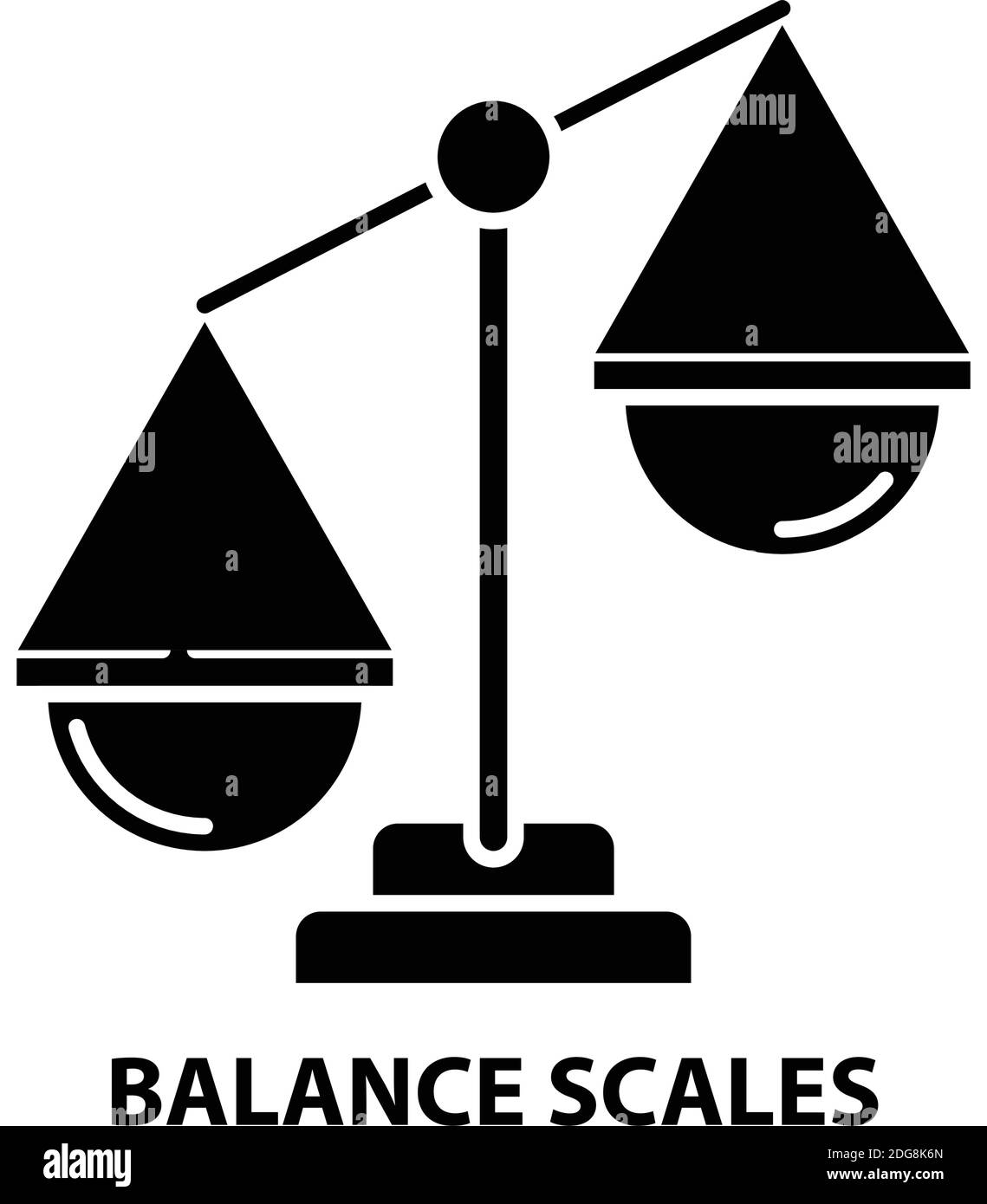 balance scales icon, black vector sign with editable strokes, concept illustration Stock Vector