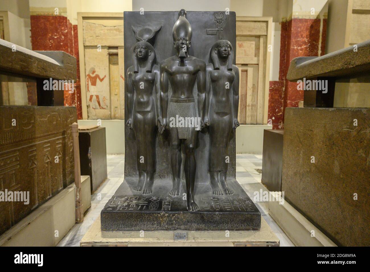 Pharoah statue inside Egyptian Museum of Antiquities, Cairo, Egypt Stock Photo