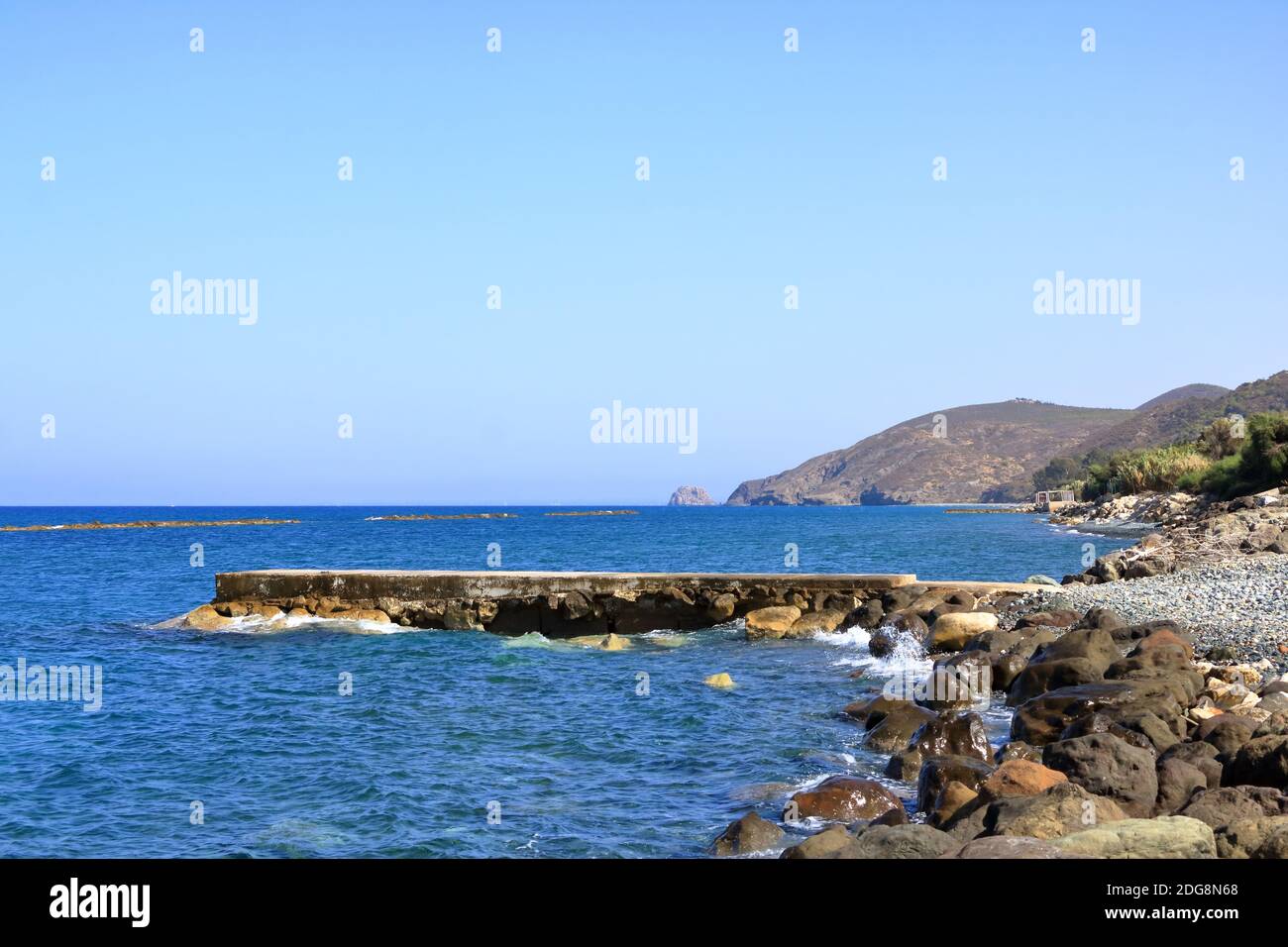 The small harbor village Kato Pyrgos at Cyprus island Stock Photo