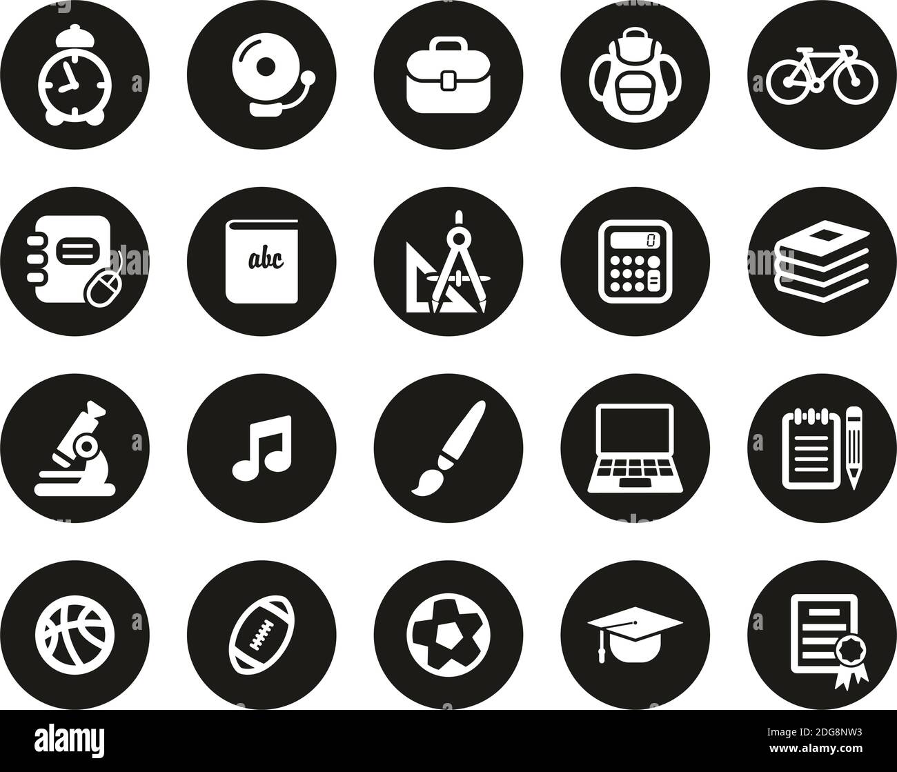 University Or College Icons White On Black Flat Design Circle Set Big Stock  Vector Image \u0026 Art - Alamy, image size:1300x1119
