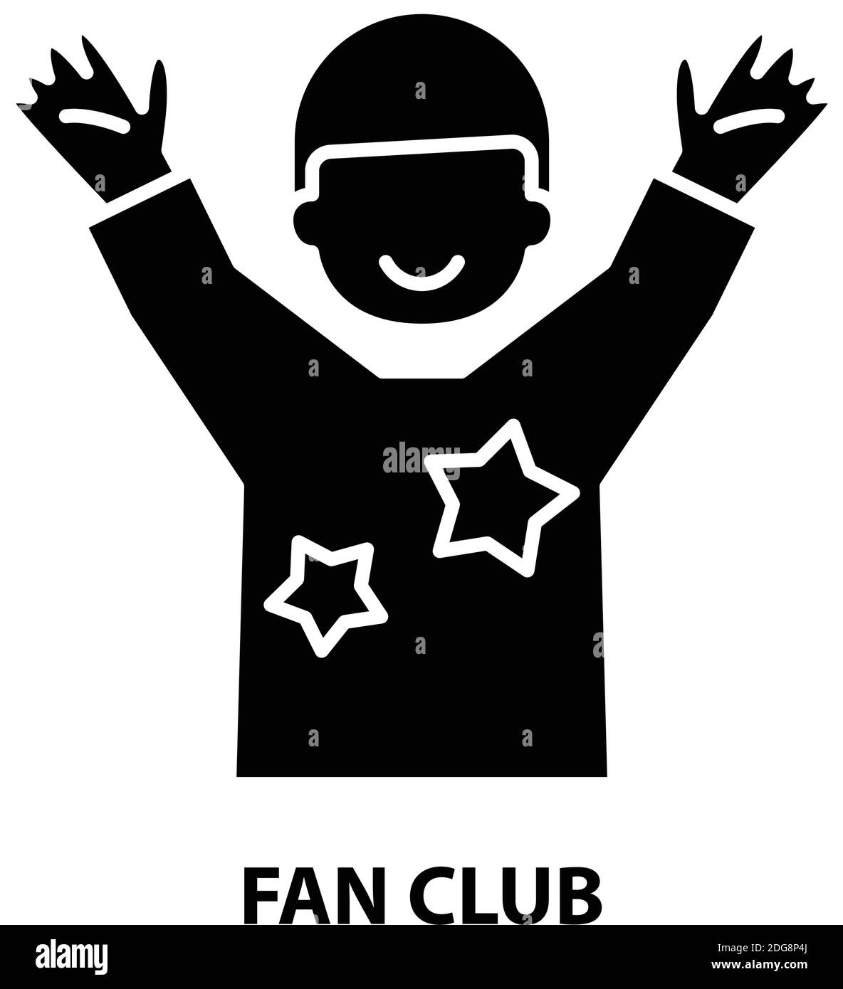 fan club symbol icon, black vector sign with editable strokes, concept illustration Stock Vector