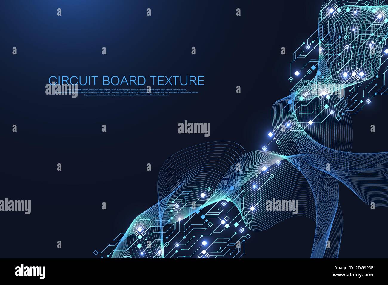 Circuit board technology background with hi-tech digital data ...