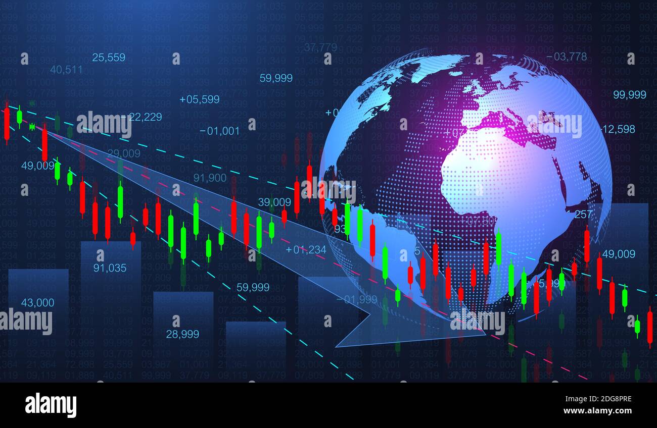 Stock market or forex trading graph in futuristic concept for financial investment or economic trends business idea. Financial trade concept. Stock Stock Vector