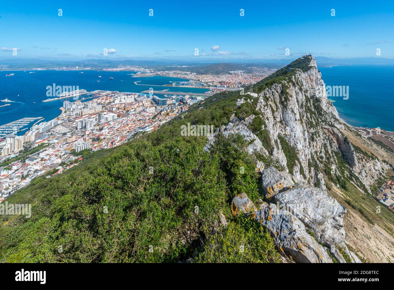 Gibraltar Rock from above Stock Photo