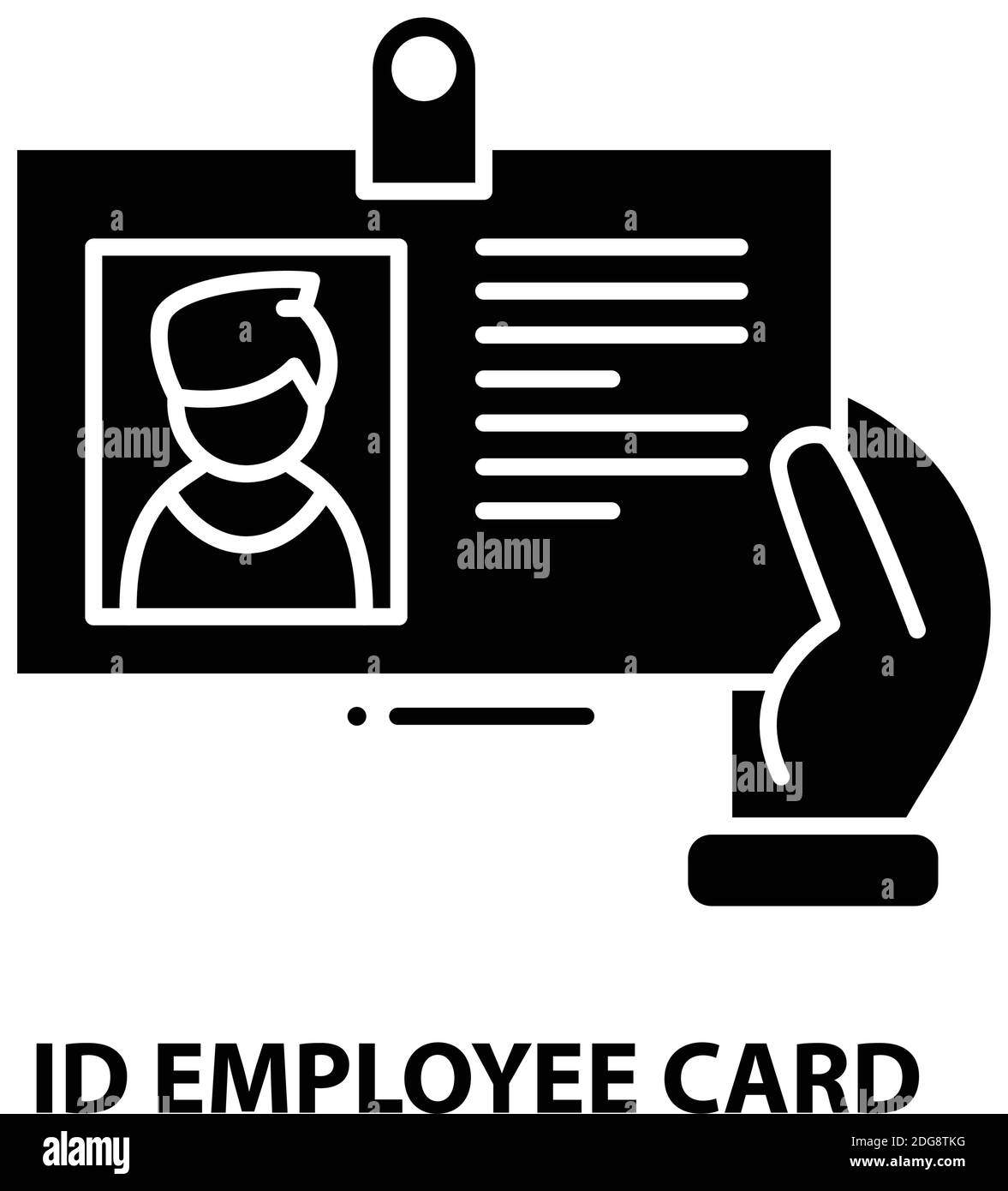 id employee card icon, black vector sign with editable strokes, concept illustration Stock Vector