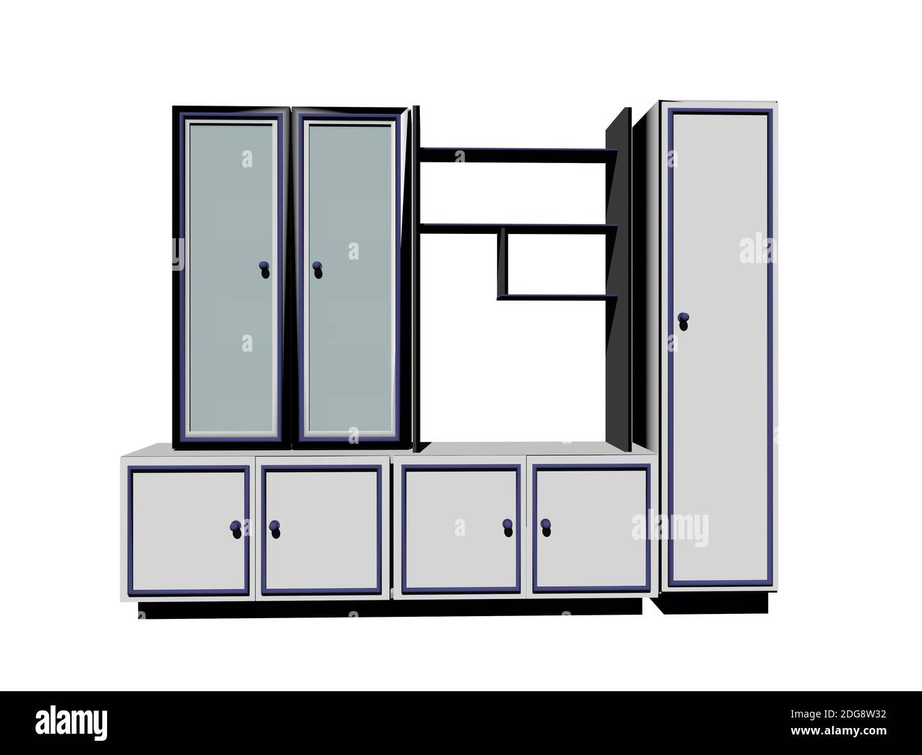 Furniture cabinet on a white background - 3d rendering Stock Photo - Alamy