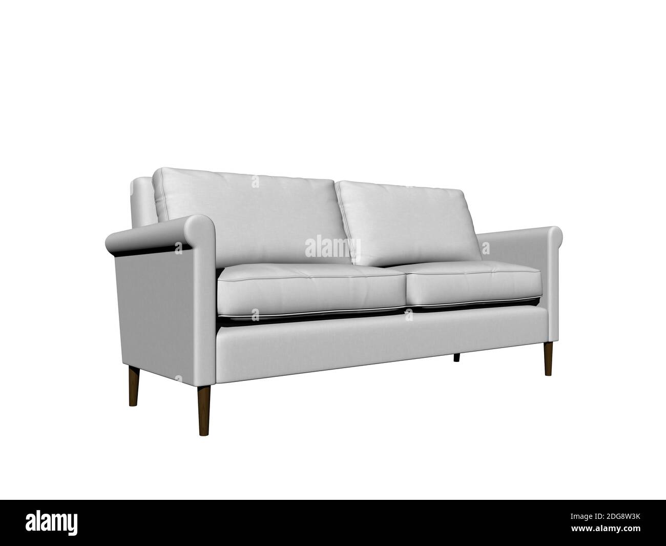 Living room with white wall in the background - 3d rendering Stock Photo